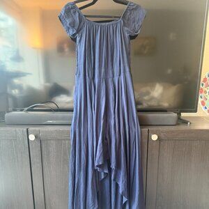 Women's Richi Rich Navy Blue Stretchy Vacation Beach High Low Dress, S/M